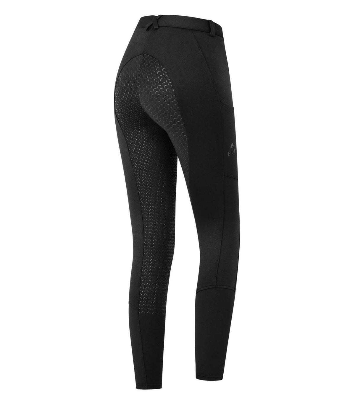 E.L.T Thermo Reithose Essential Silikon, Schwarz, Produkt allein auf weißem Hintergrund.