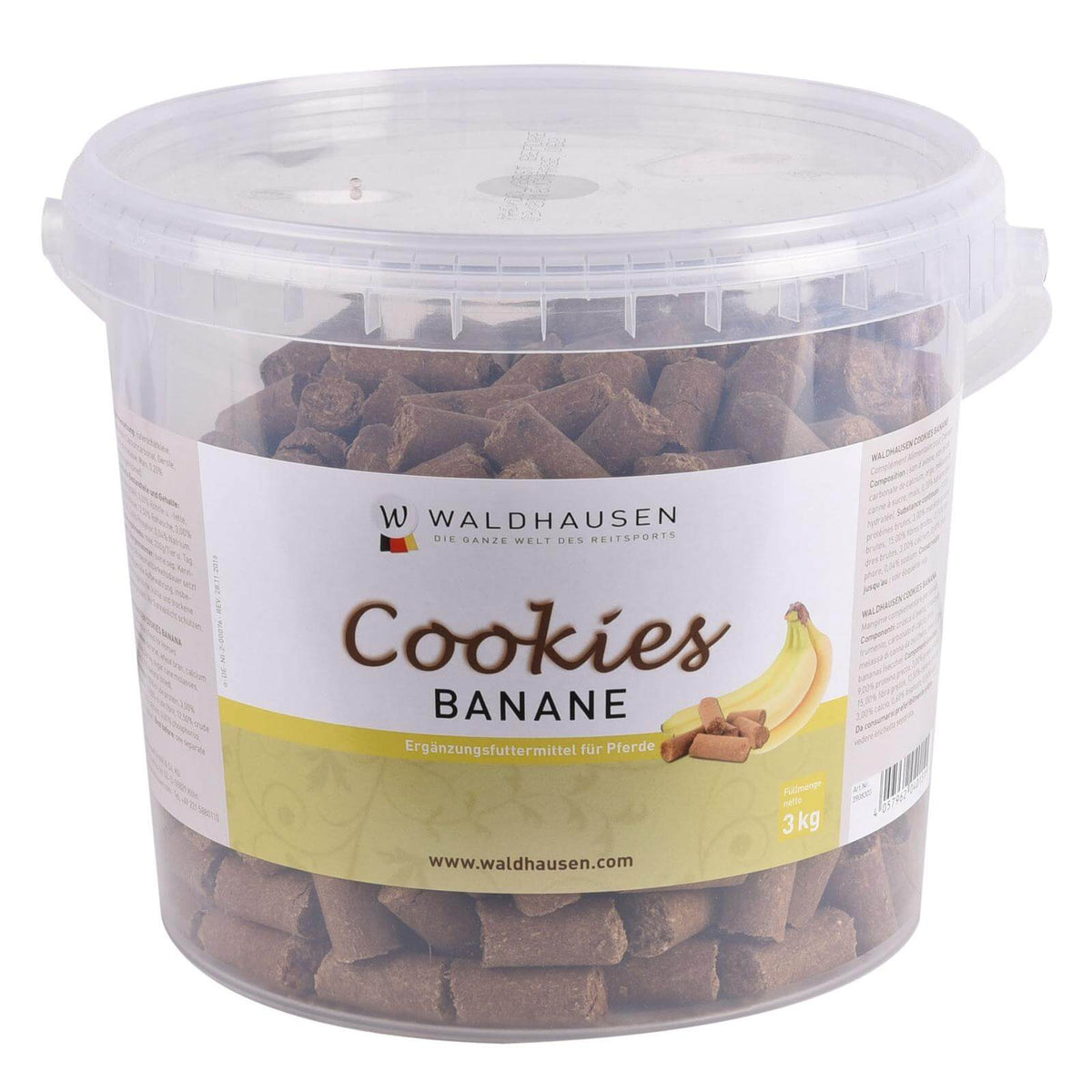 Waldhausen Cookies, 3 Kilogramm, Banane, Produkt allein auf weißem Hintergrund.