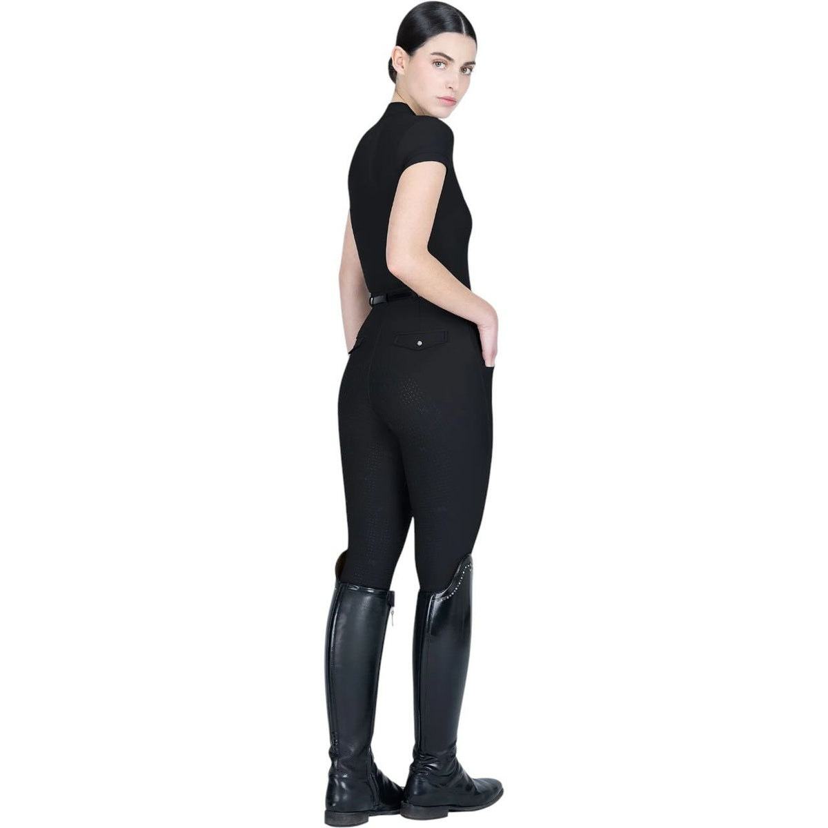 Reitleggings Damen Full Grip Velya + Gürtel
