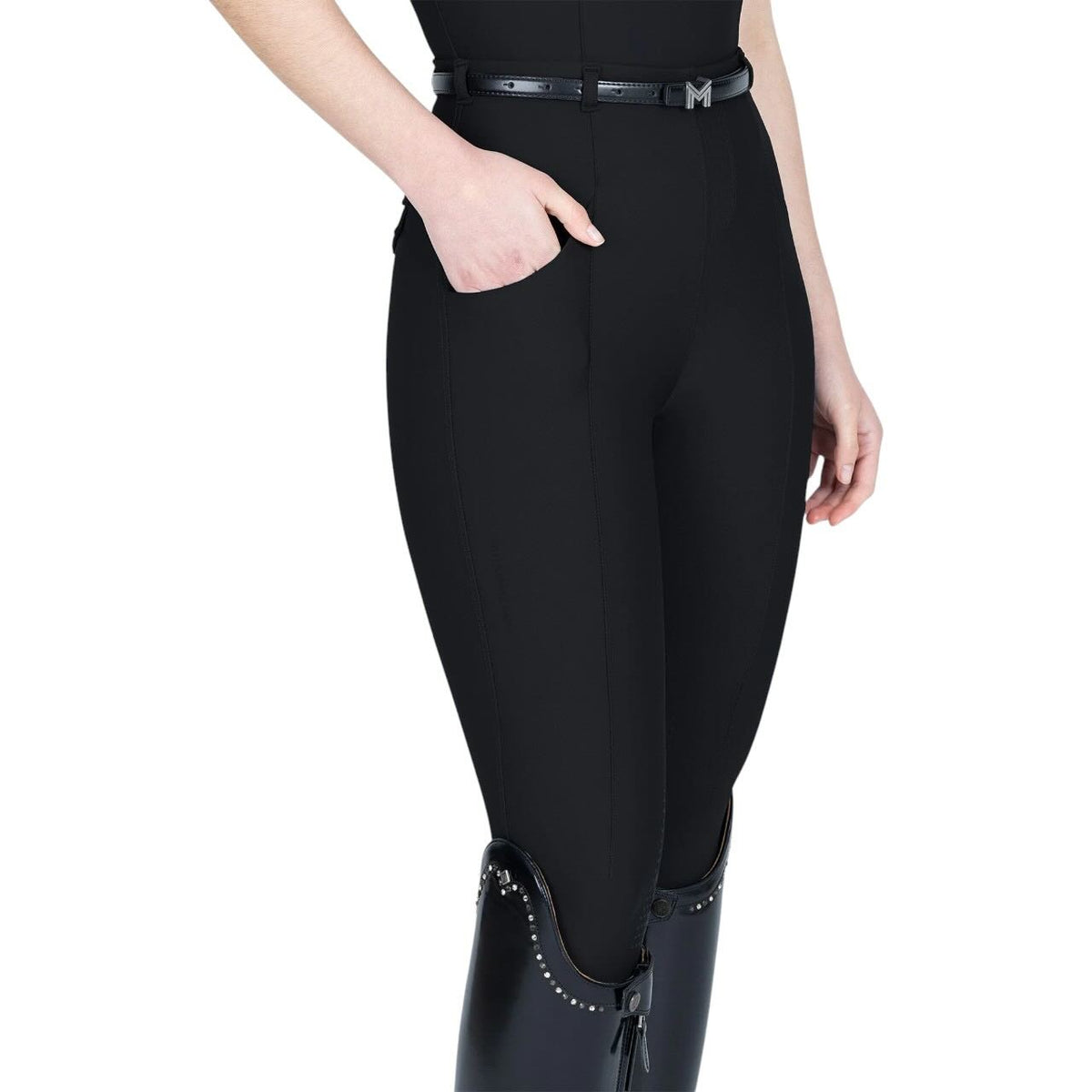 Reitleggings Damen Full Grip Velya + Gürtel
