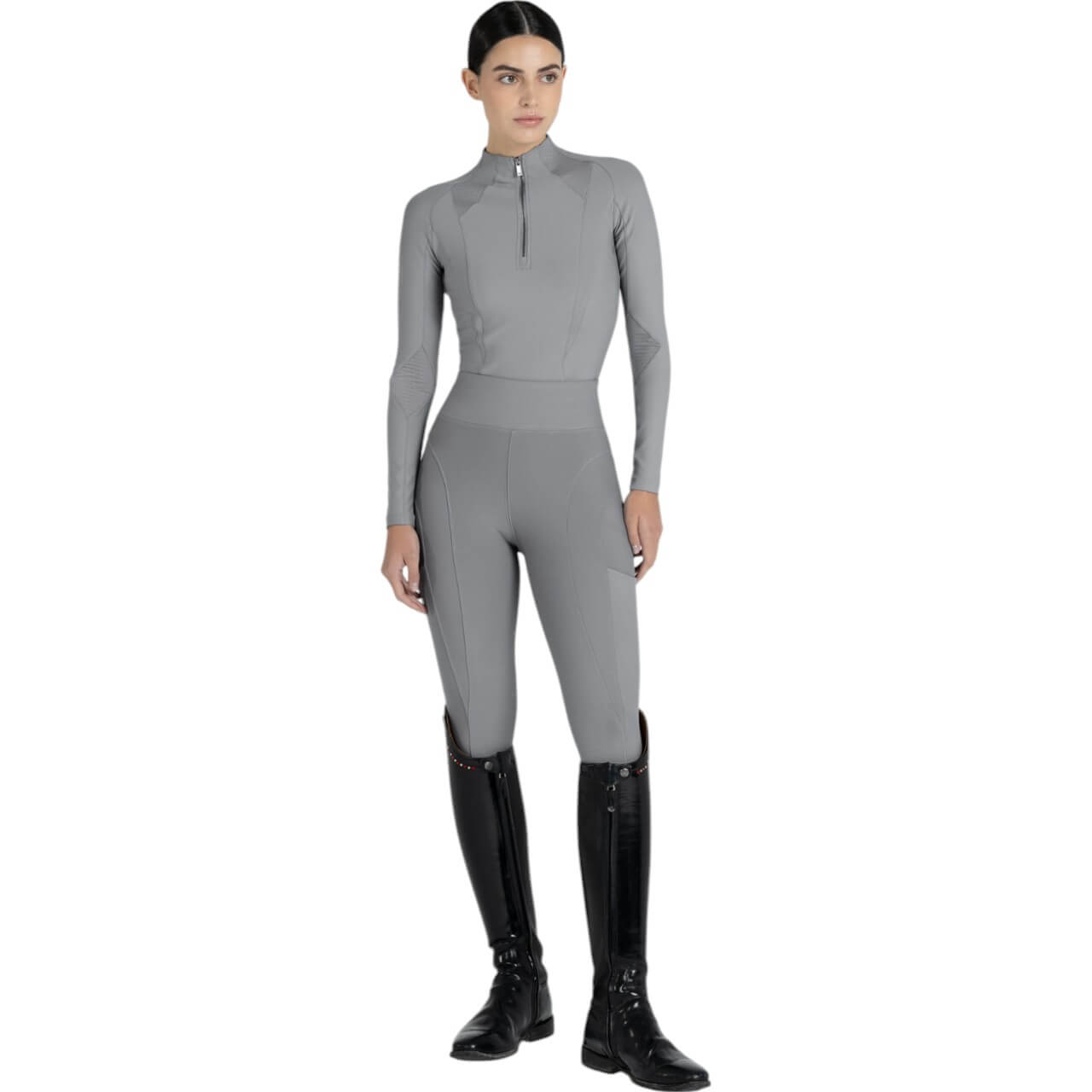 Reitleggings Damen Full-Grip Outline Damenreitleggings
