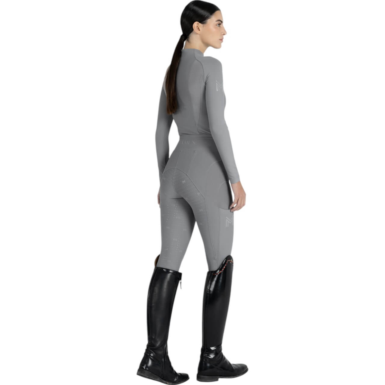 Reitleggings Damen Full-Grip Outline Damenreitleggings