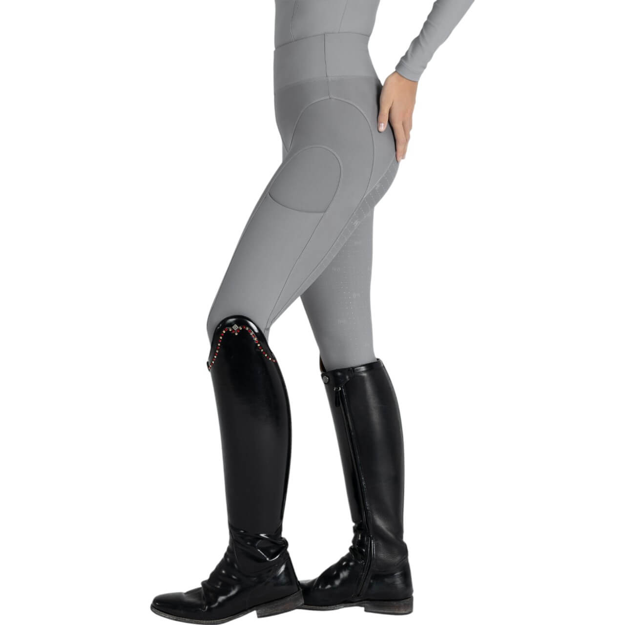 Reitleggings Damen Full-Grip Outline Damenreitleggings