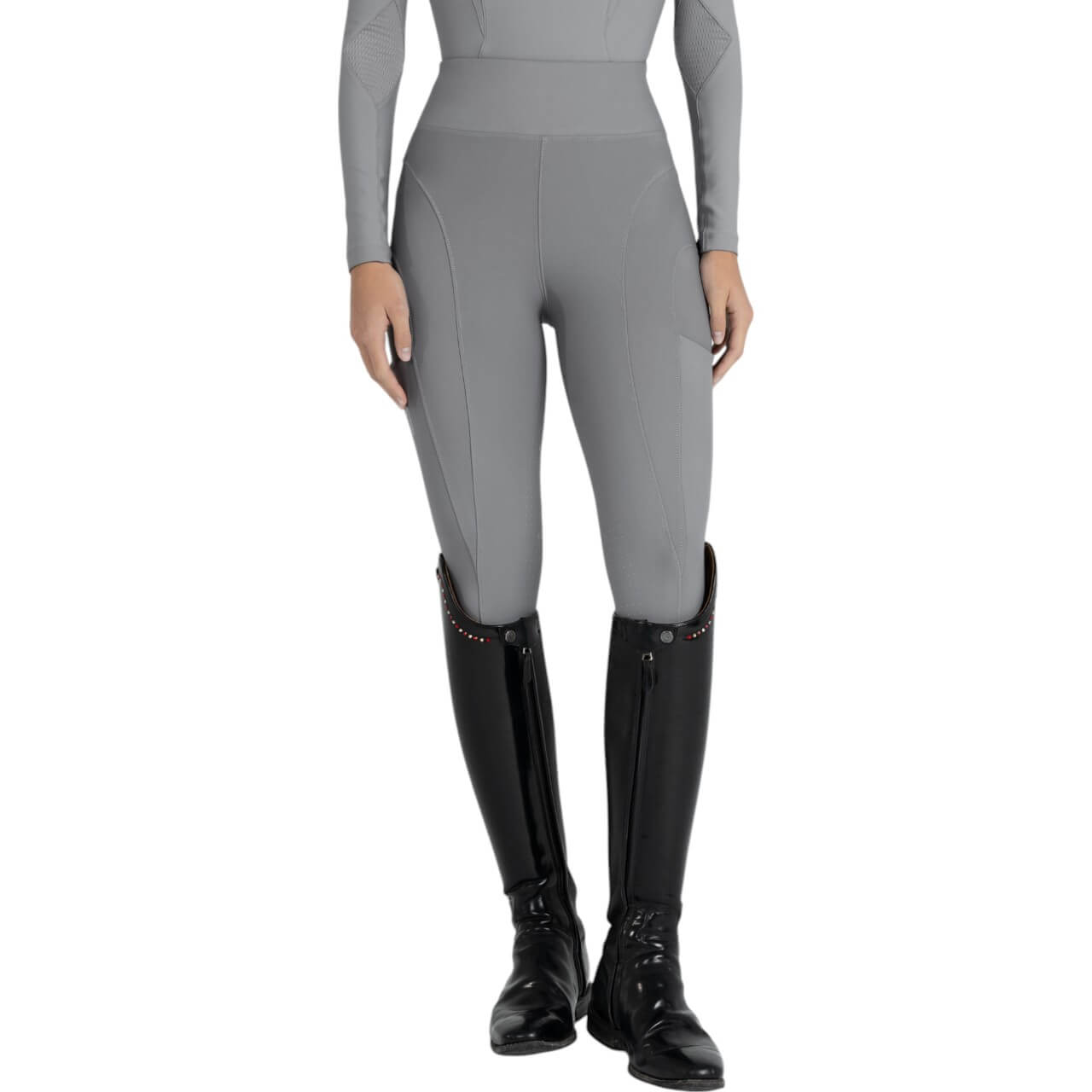 Reitleggings Damen Full-Grip Outline Damenreitleggings