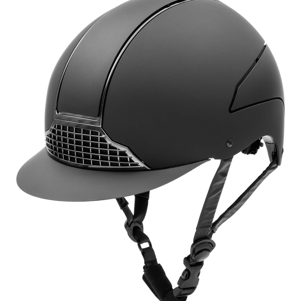 Reithelm Unisex H24 Chrome, Schwarz, Produkt allein auf weißem Hintergrund.