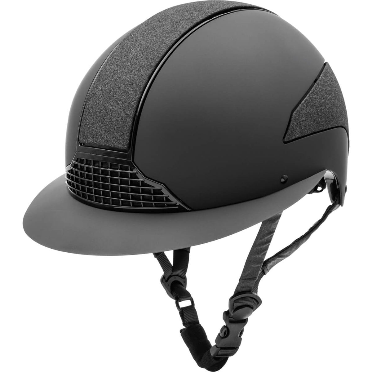 Reithelm Damen H24 Lady Shine, Schwarz Matt, Produkt allein auf weißem Hintergrund.