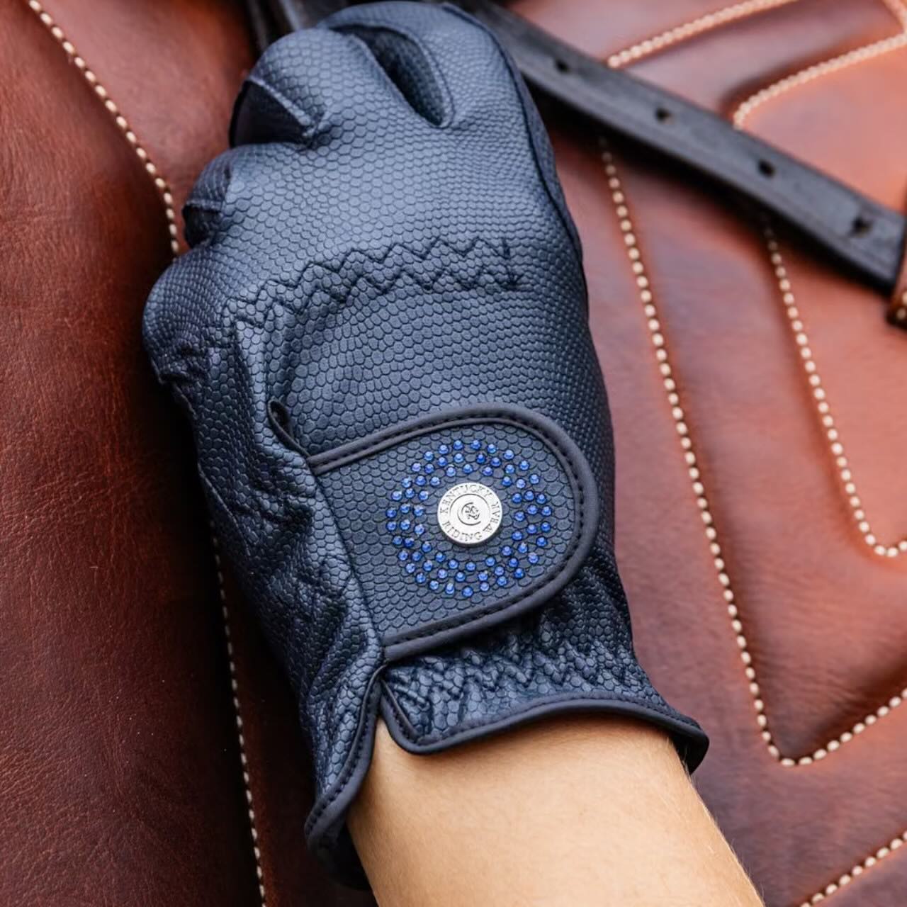 Reithandschuhe Dark Glitter Grip Handschuhe