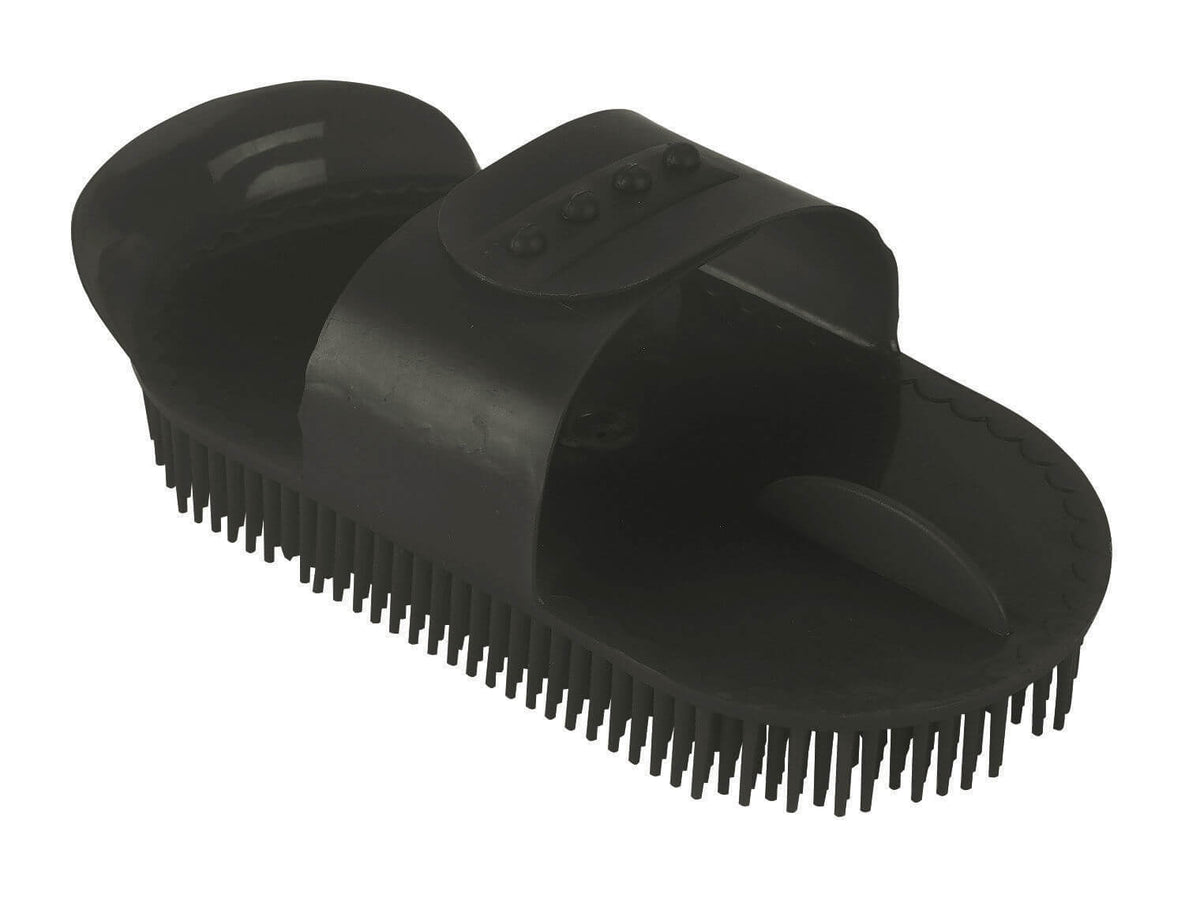 KERBL Nadelstriegel Putzbürste, Schwarz, Produkt allein auf weißem Hintergrund.