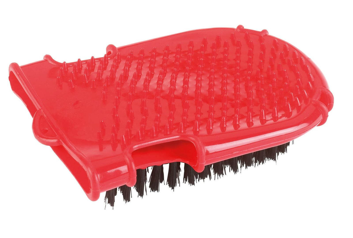Covalliero Putzhandschuh Rot, Produkt allein auf weißem Hintergrund.