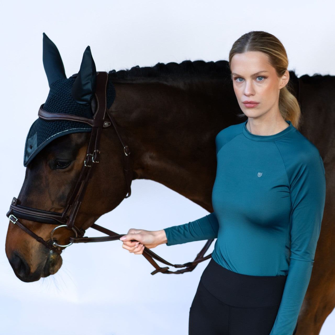 Baselayer Damen Langarm Dynamic Teal Blue Longsleeve