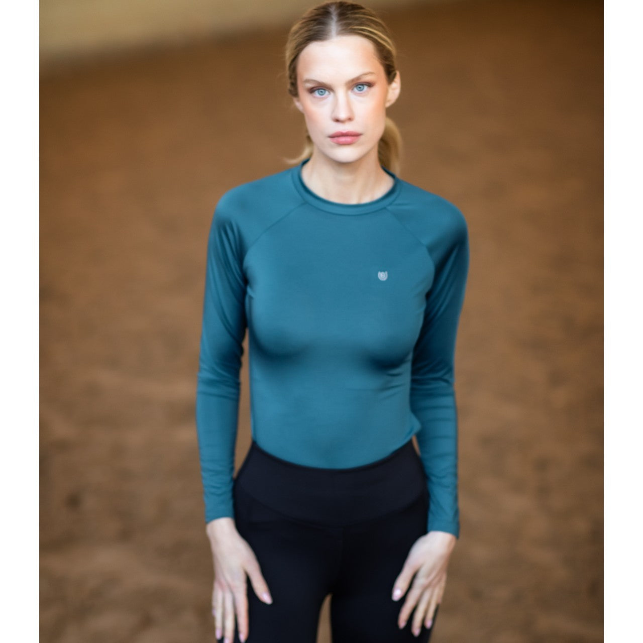 Baselayer Damen Langarm Dynamic Teal Blue Longsleeve