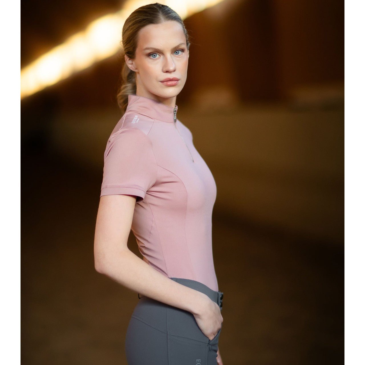 Baselayer Damen Kurzarm UV Protection Top Pink