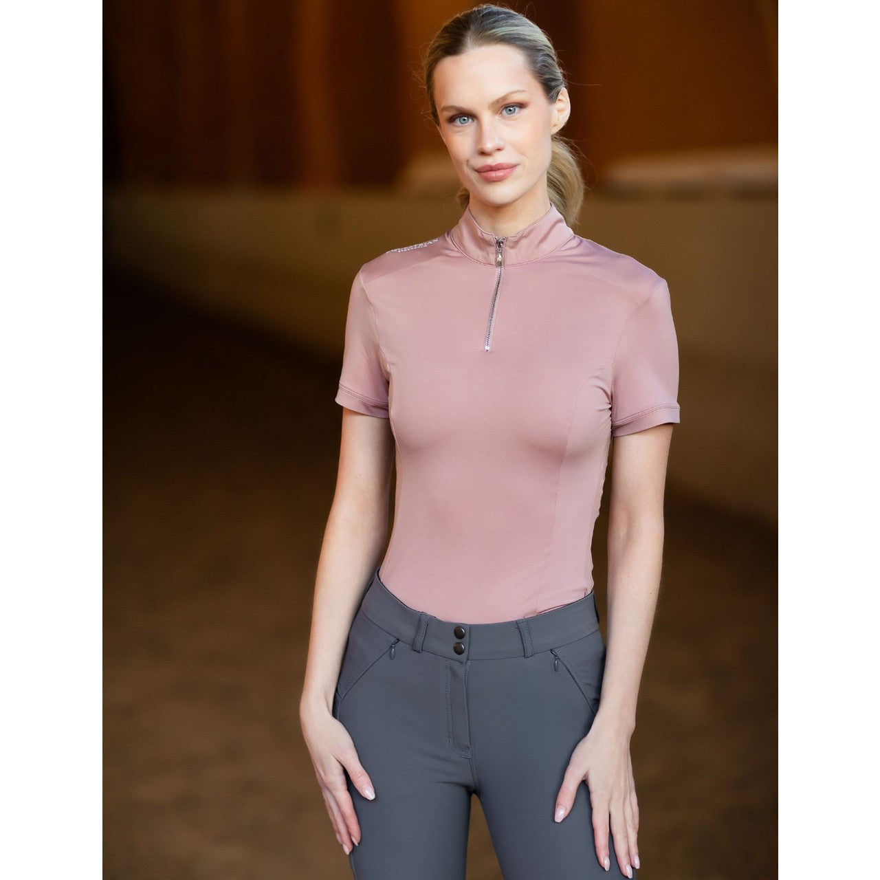 Baselayer Damen Kurzarm UV Protection Top Pink