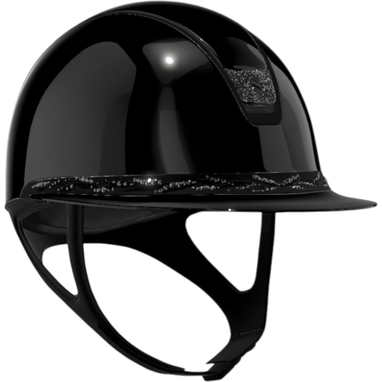 Reithelm Miss Shield 2.0 Shadowglossy | Flower Swarovski / Matt Black | Crystal Fabric Black
