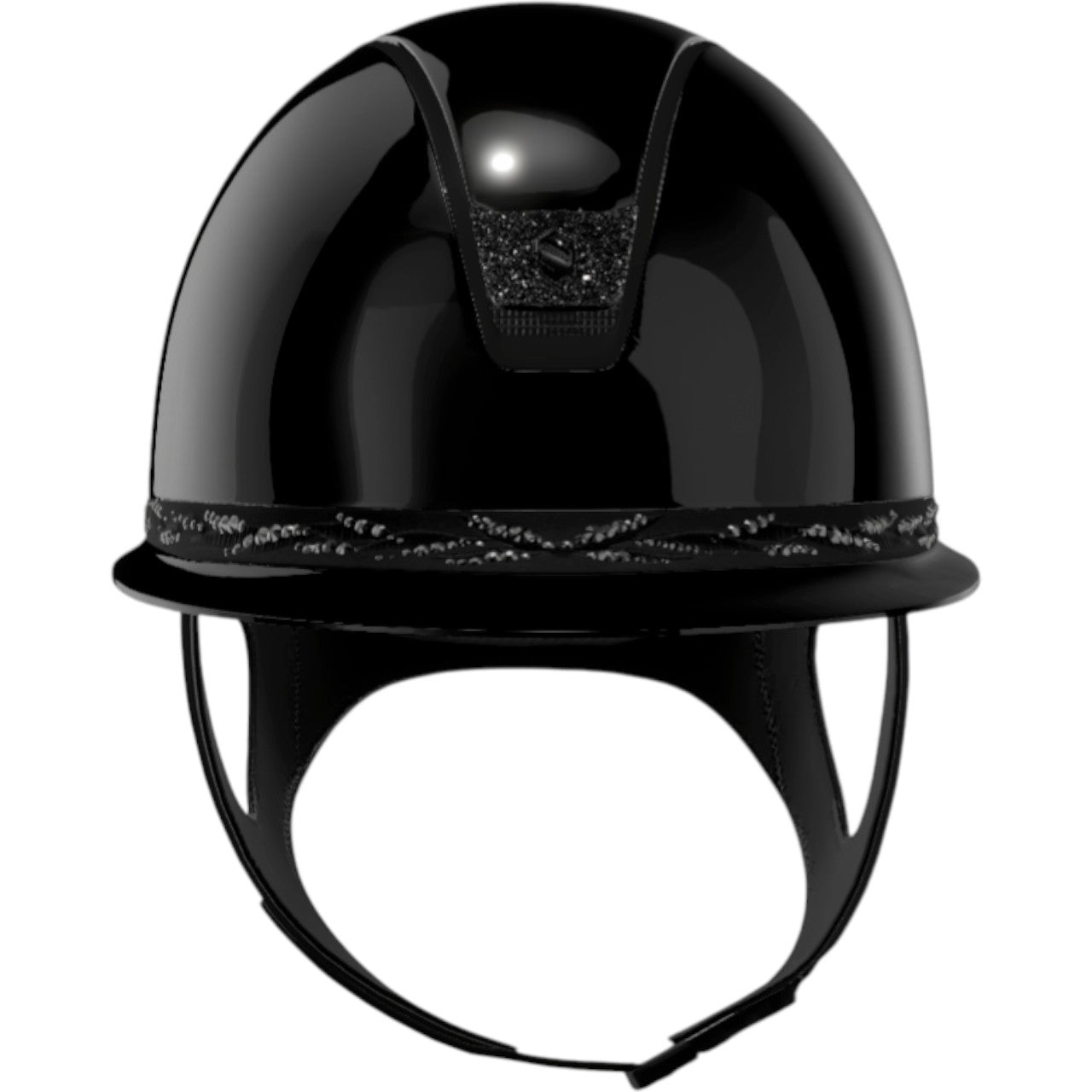 Reithelm Miss Shield 2.0 Shadowglossy | Flower Swarovski / Matt Black | Crystal Fabric Black