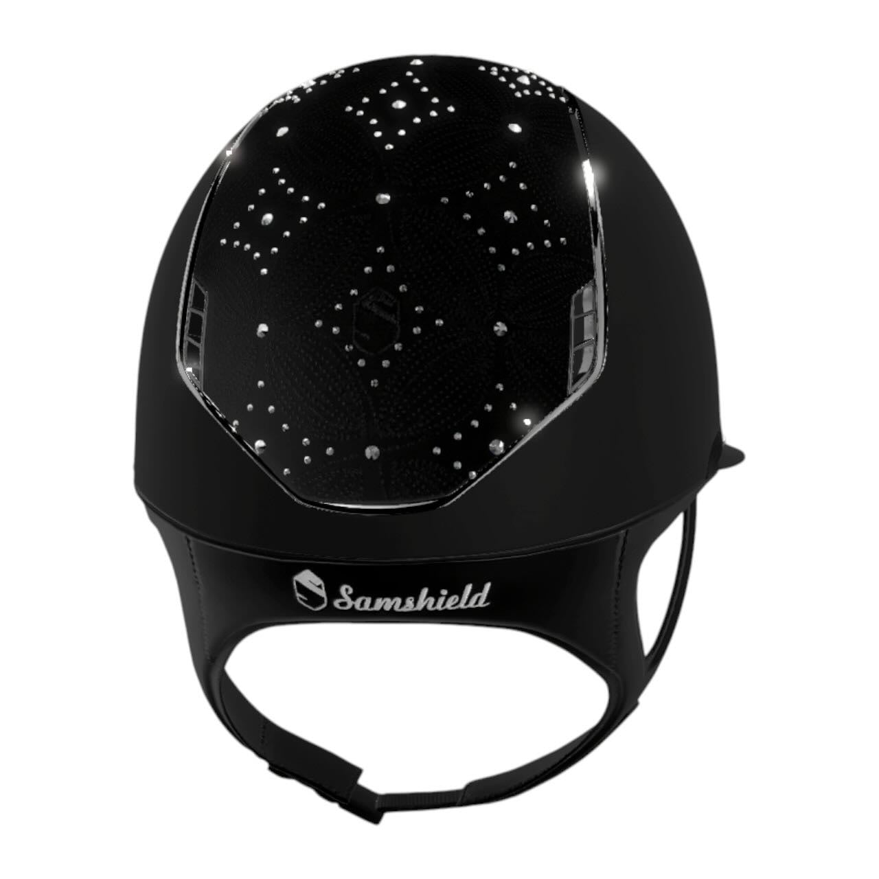 Reithelm Miss Shield 2.0 Shadow Black Top + FB Celestial Crystal Black Trim + Blason Black Chrome Konfiguration