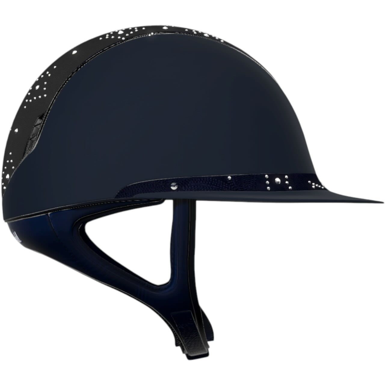 Reithelm Miss Shield 2.0 Shadow Blue Top + FB Celestial Crystal Navy Trim + Blason Black Chrome Konfiguration