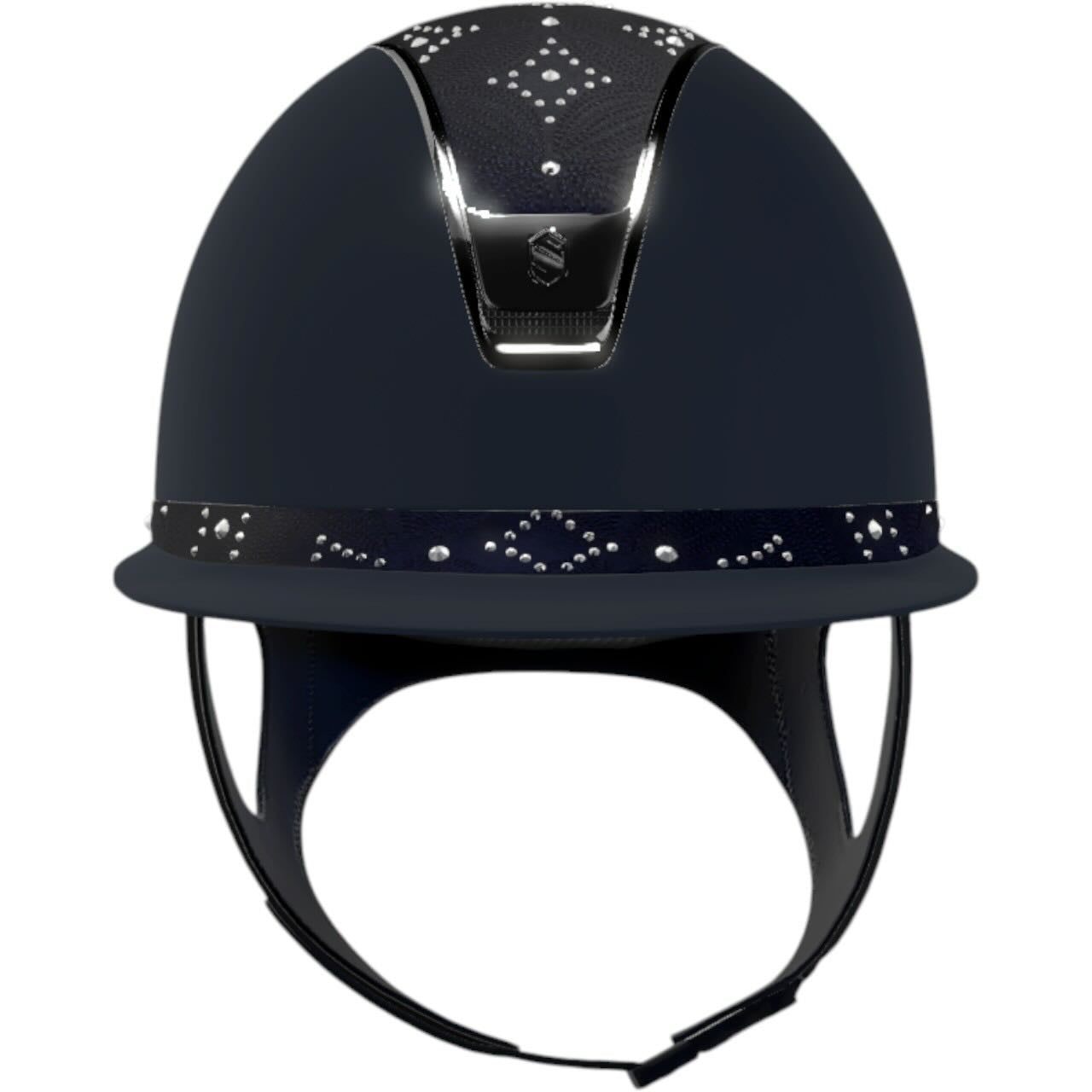 Reithelm Miss Shield 2.0 Shadow Blue Top + FB Celestial Crystal Navy Trim + Blason Black Chrome Konfiguration