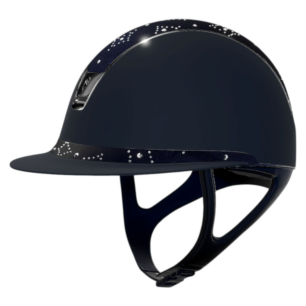 Reithelm Miss Shield 2.0 Shadow Blue Top + FB Celestial Crystal Navy Trim + Blason Black Chrome Konfiguration