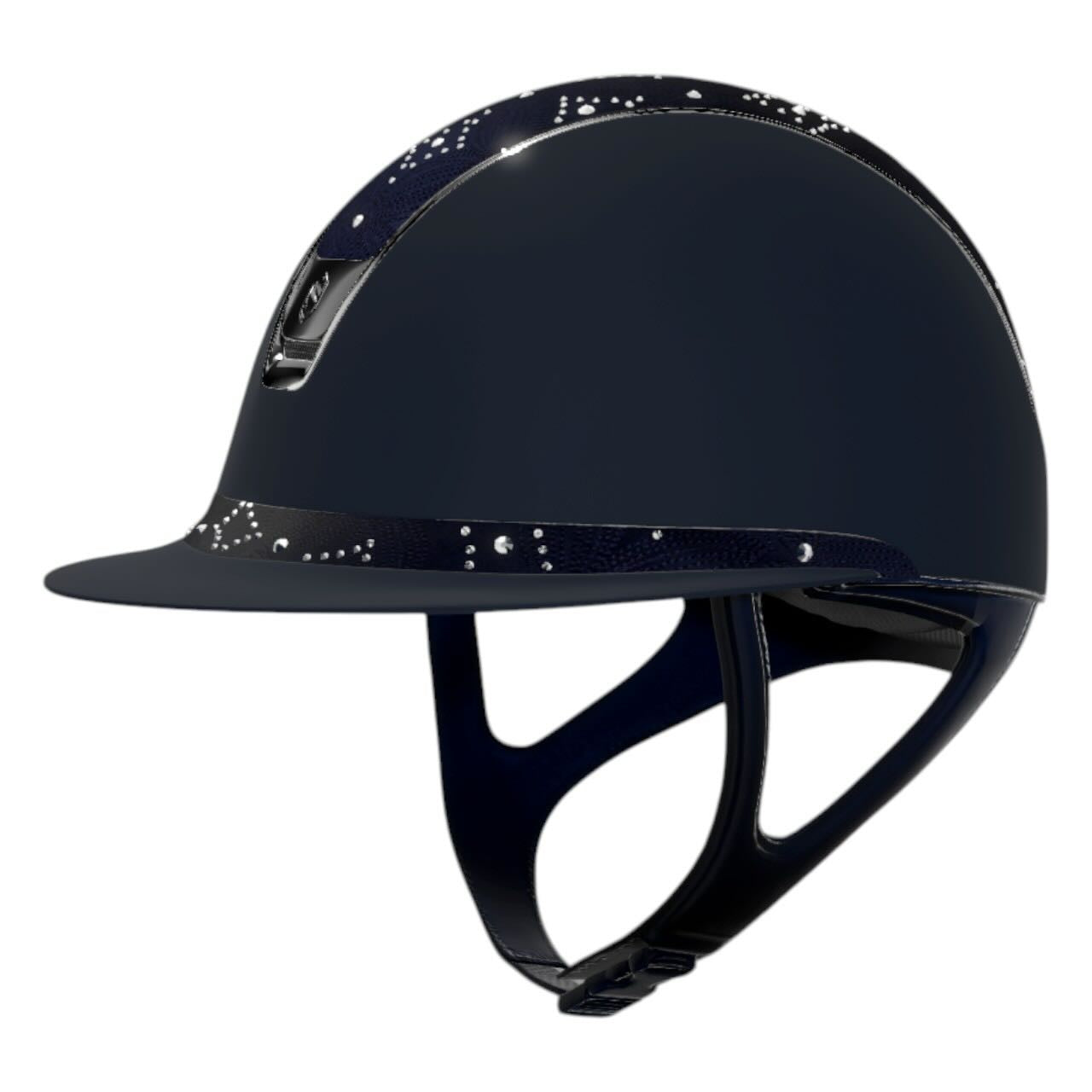 Reithelm Miss Shield 2.0 Shadow Blue Top + FB Celestial Crystal Navy Trim + Blason Black Chrome Konfiguration
