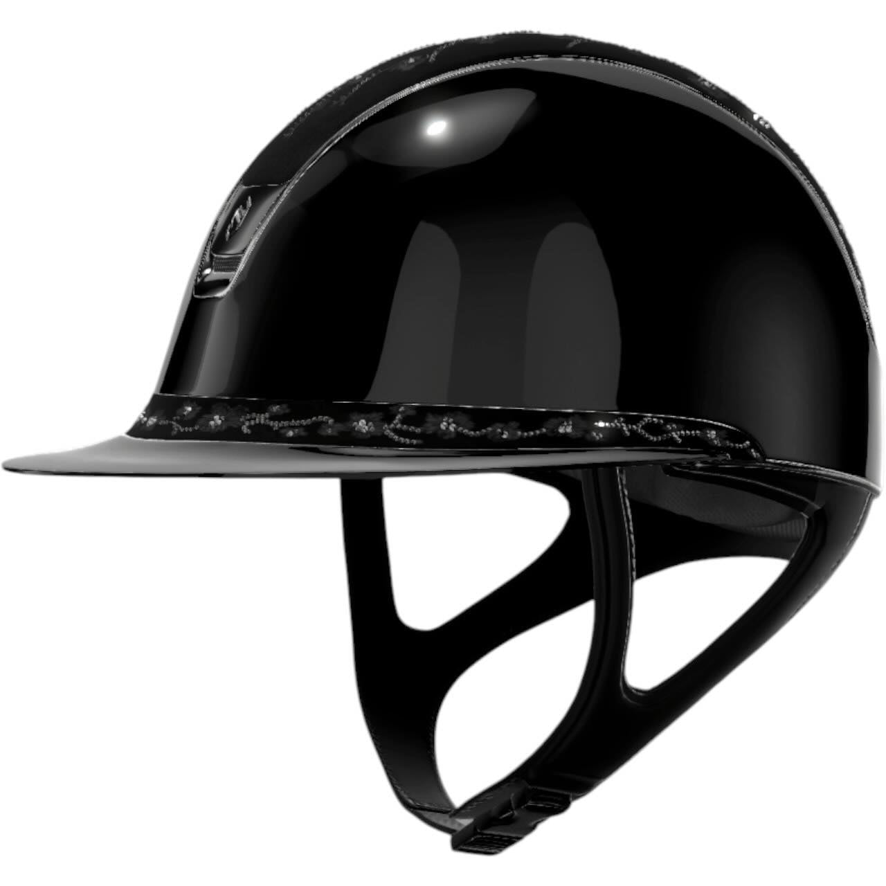 Reithelm Miss Shield 2.0 Glossy Black Top + FB Cherry Blossom Black Trim + Blason Black Chrome Konfiguration