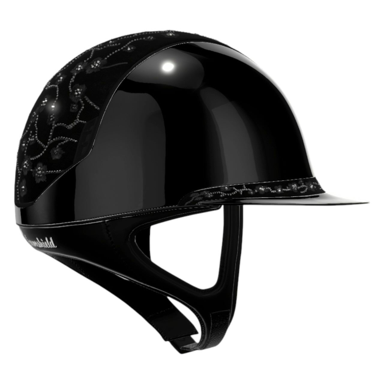 Reithelm Miss Shield 2.0 Glossy Black Top + FB Cherry Blossom Black Trim + Blason Matt Black Konfiguration