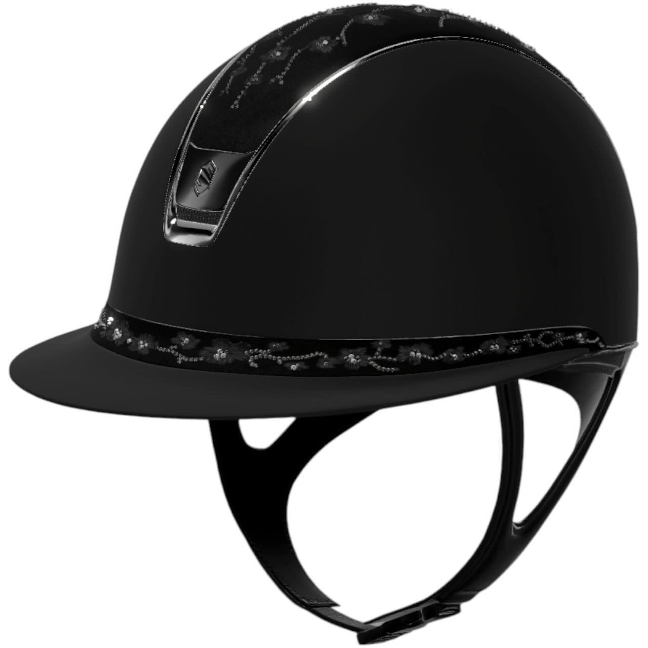 Reithelm Miss Shield 2.0 Shadow Black Top + FB Cherry Blossom Black Trim + Blason Black Chrome Konfiguration