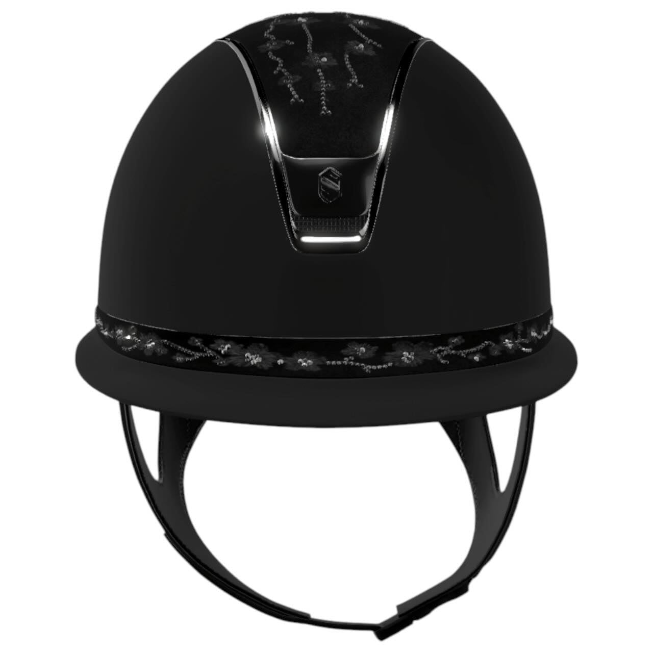 Reithelm Miss Shield 2.0 Shadow Black Top + FB Cherry Blossom Black Trim + Blason Black Chrome Konfiguration