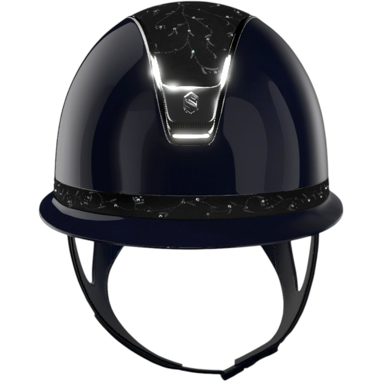 Reithelm Miss Shield 2.0 SG Blue Top + FB Floral Trim + Blason Chrome Silver Konfiguration