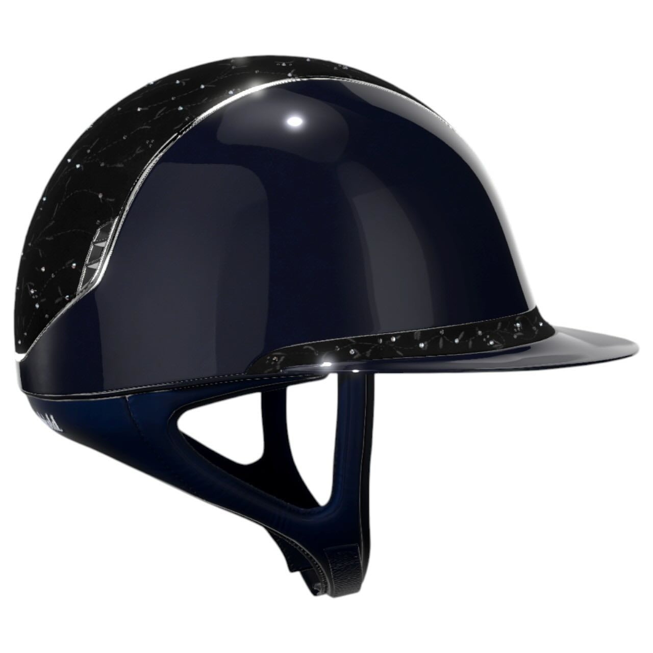 Reithelm Miss Shield 2.0 SG Blue Top + FB Floral Trim + Blason Chrome Silver Konfiguration