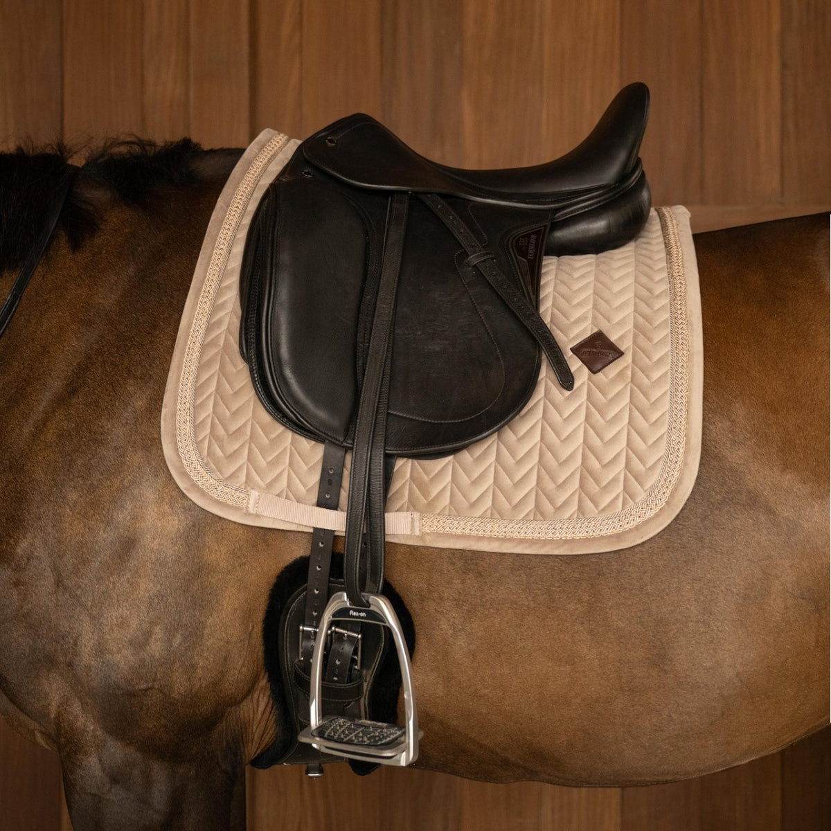 Sottosella da dressage Velvet Fishbone Plaited Glitter Rope