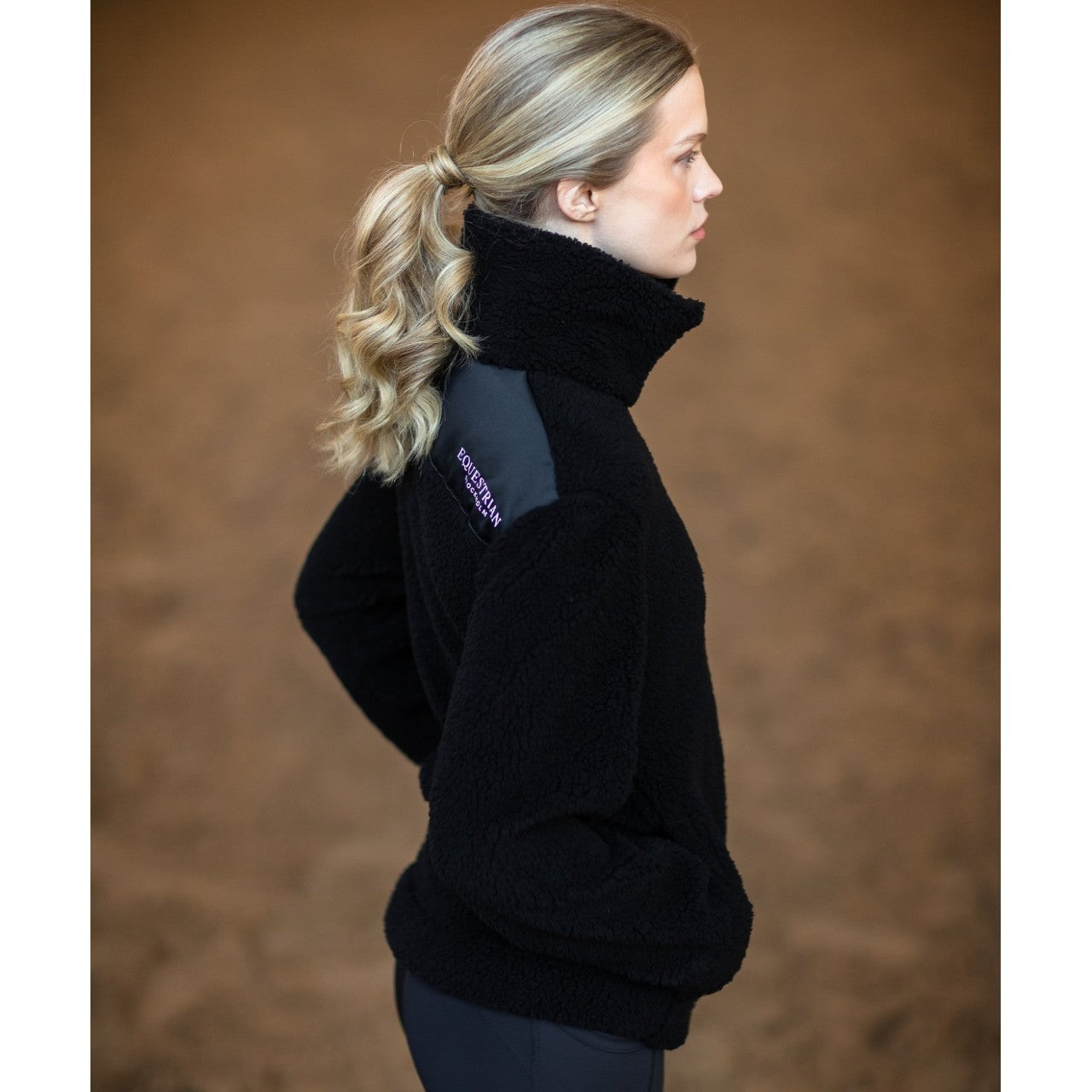 Fleecejacke Damen Black Teddy Jacke