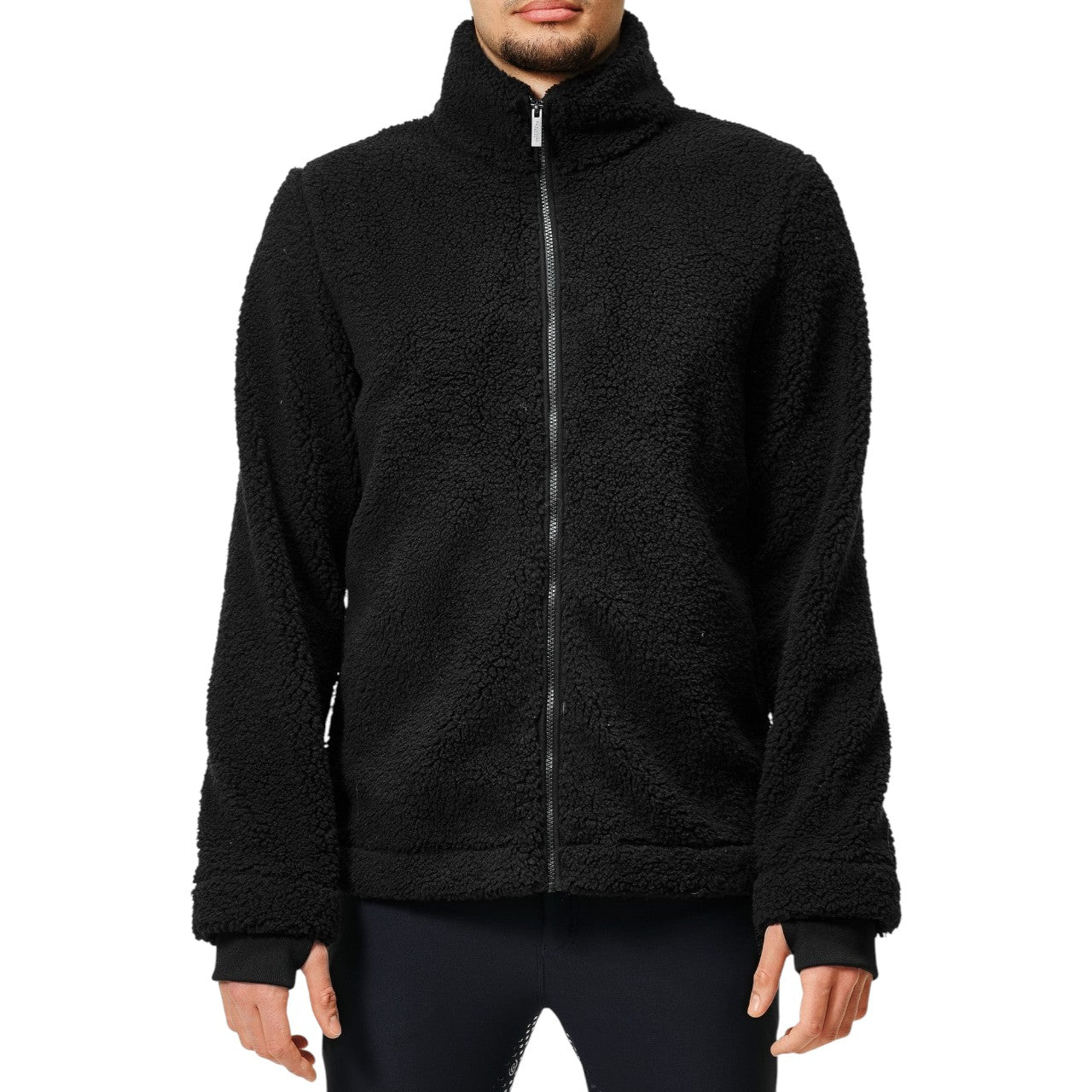 Fleecejacke Herren Black Teddy Jacke