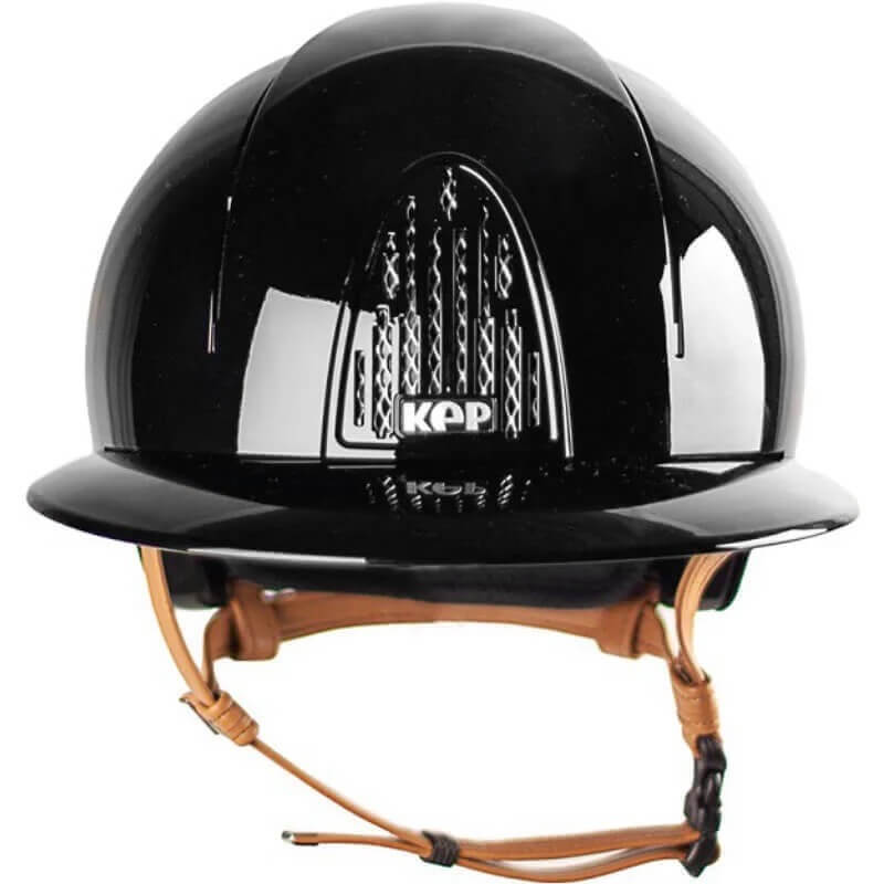 Reithelm Cromo Smart Polish Polo mit Beigen Kinnriemen