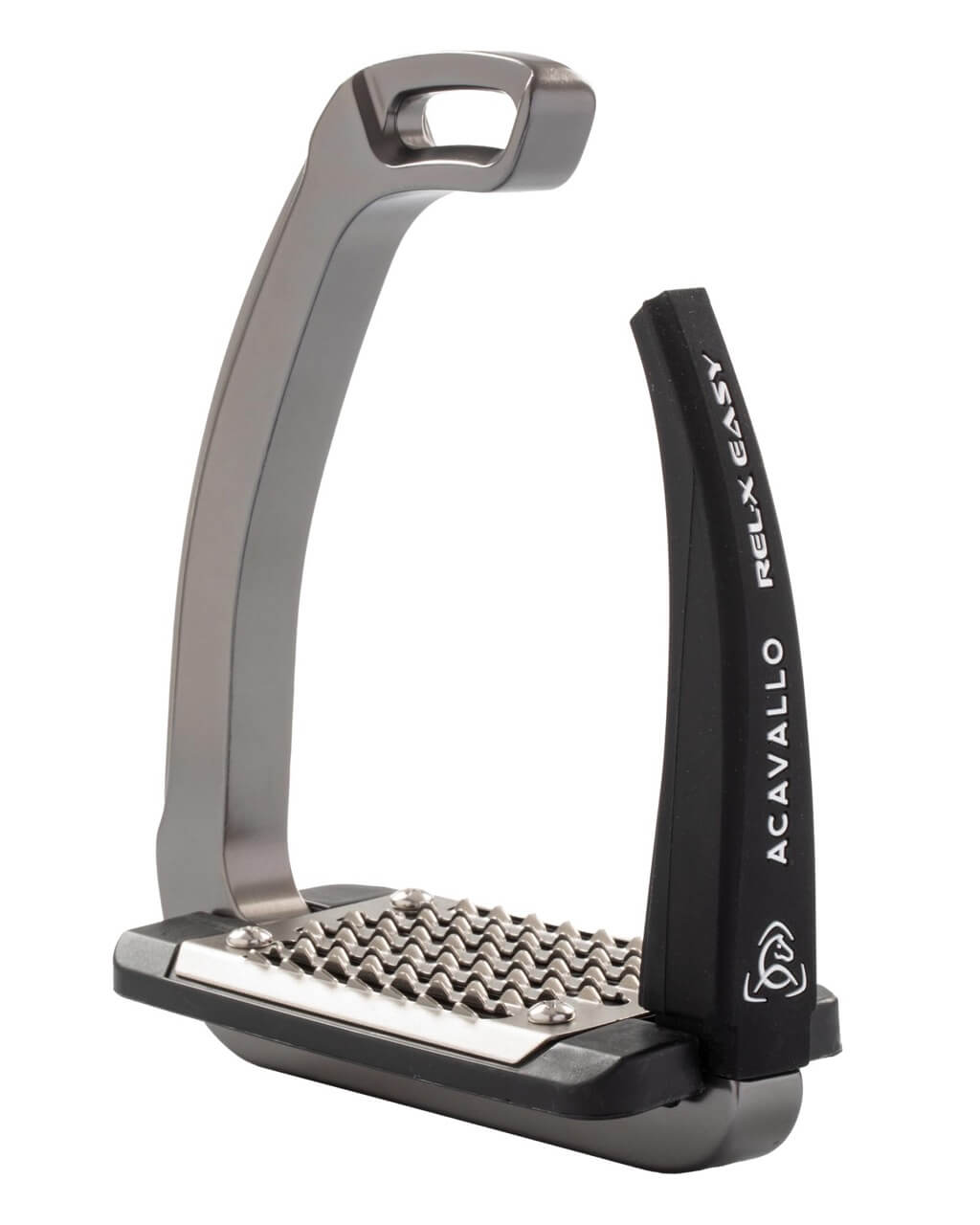 Steigbügel Real-X Easy Sicherheitssteigbügel, Titanium, Produkt allein auf weißem Hintergrund.