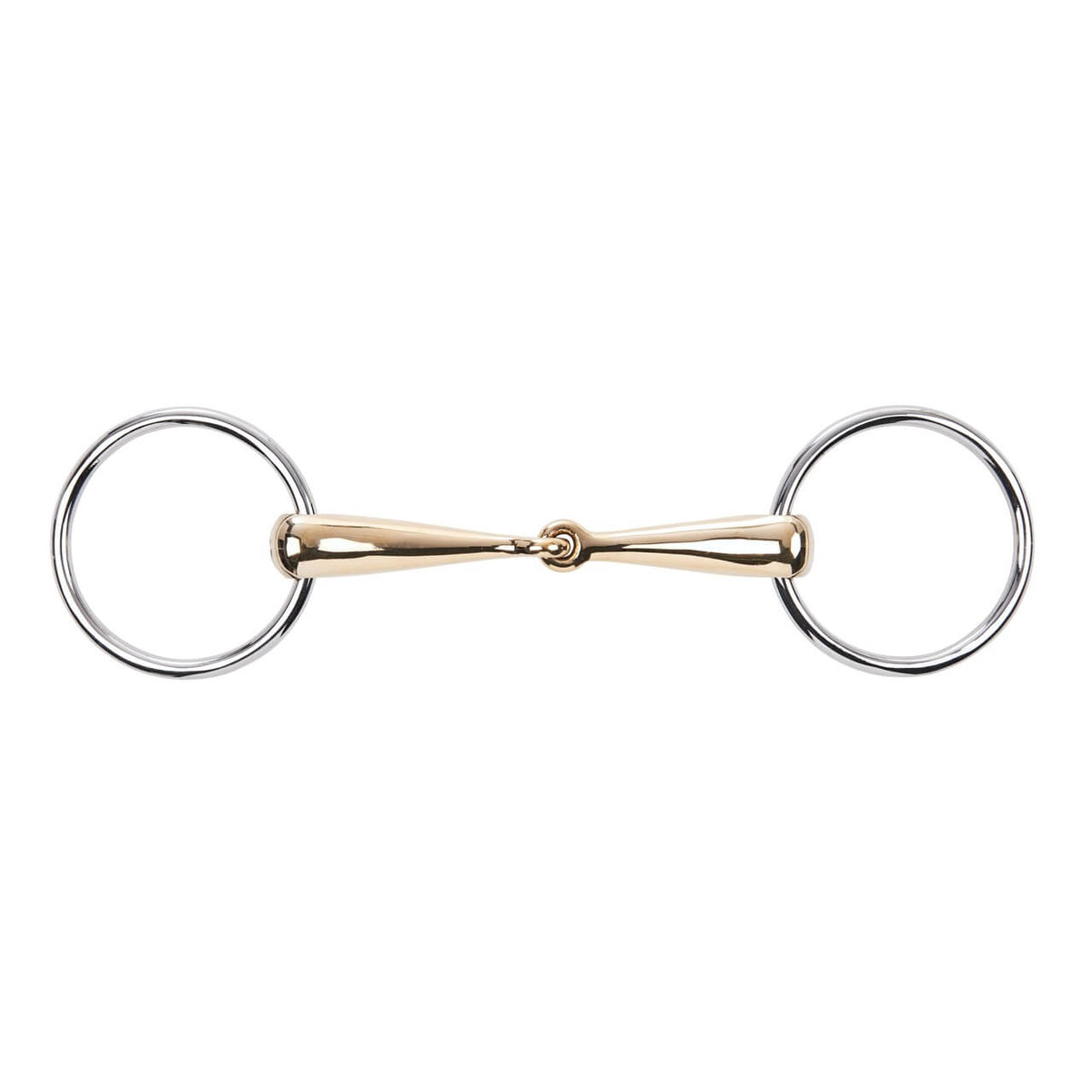 Wassertrense Einfach Gebrochen KAUGAN® 18 mm Gebiss, Detailaufnahme auf weißem Hintergrund.