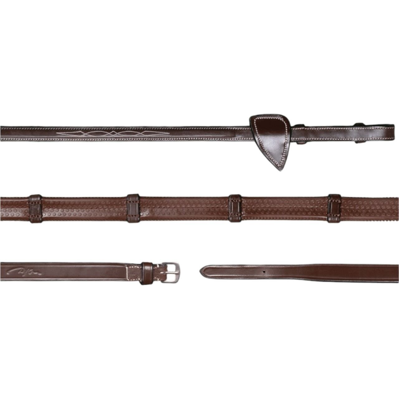 Gummizügel 13mm mit 7 Lederstegen US Collection Zügel