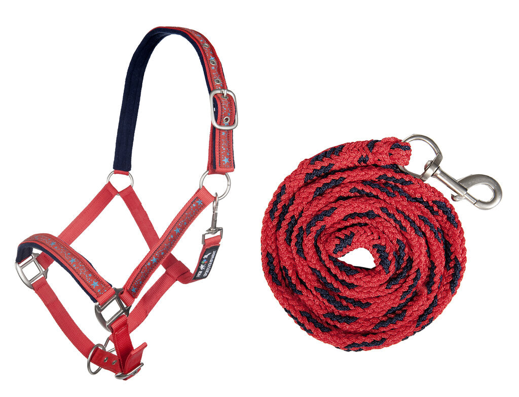 Capezze in nylon Stars con corda con moschettone capezza da scuderia