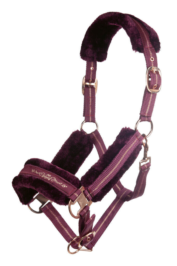Nylon halsters Rosegold met pluche vulling stalhalster