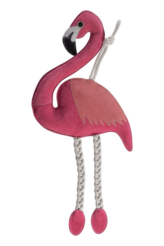 Pferdespielzeug Flamingo aus Leder Beschäftigung