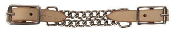 Dubbele kinketting met leer Westernaccessoires