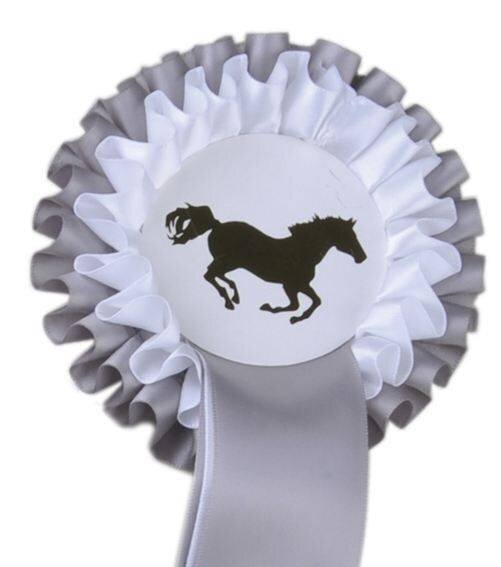 Wedstrijdstrik dubbele rozet 11,5 cm Turnieraccessoires