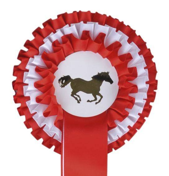 Turnierschleife Dreifachrosette 13 cm Turnierzubehör