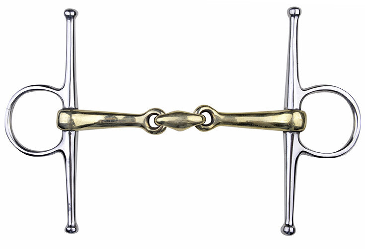 Schenkeltrense doppelt gebrochen 16 mm Argentan mit Edelstahlringen Pferdegebiss