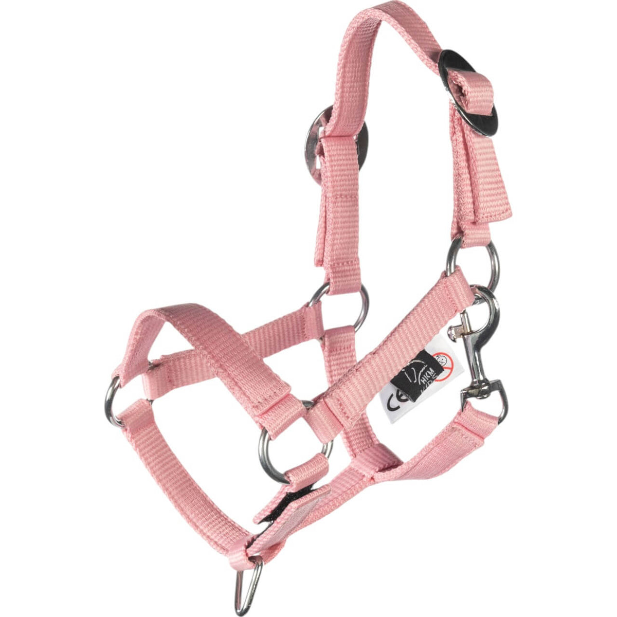 Halfter und Strick Hobby Horsing Basic, Rosa, Produkt allein auf weißem Hintergrund.