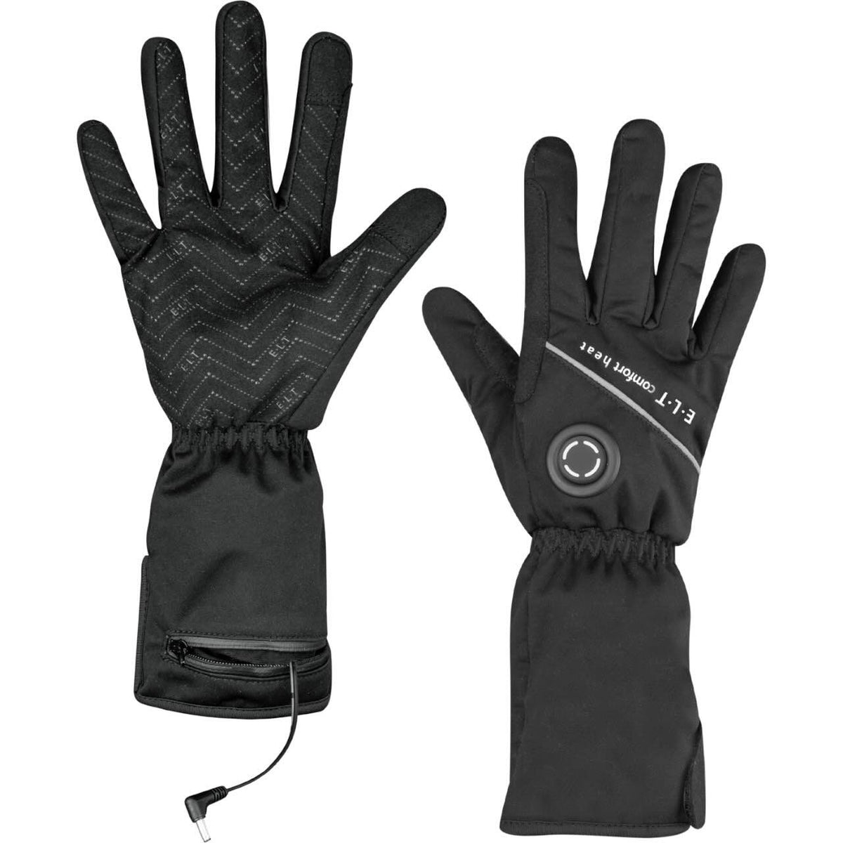 Heizhandschuhe Comfort Heat Winterhandschuhe, Schwarz, Detailaufnahme der Handschuhe.