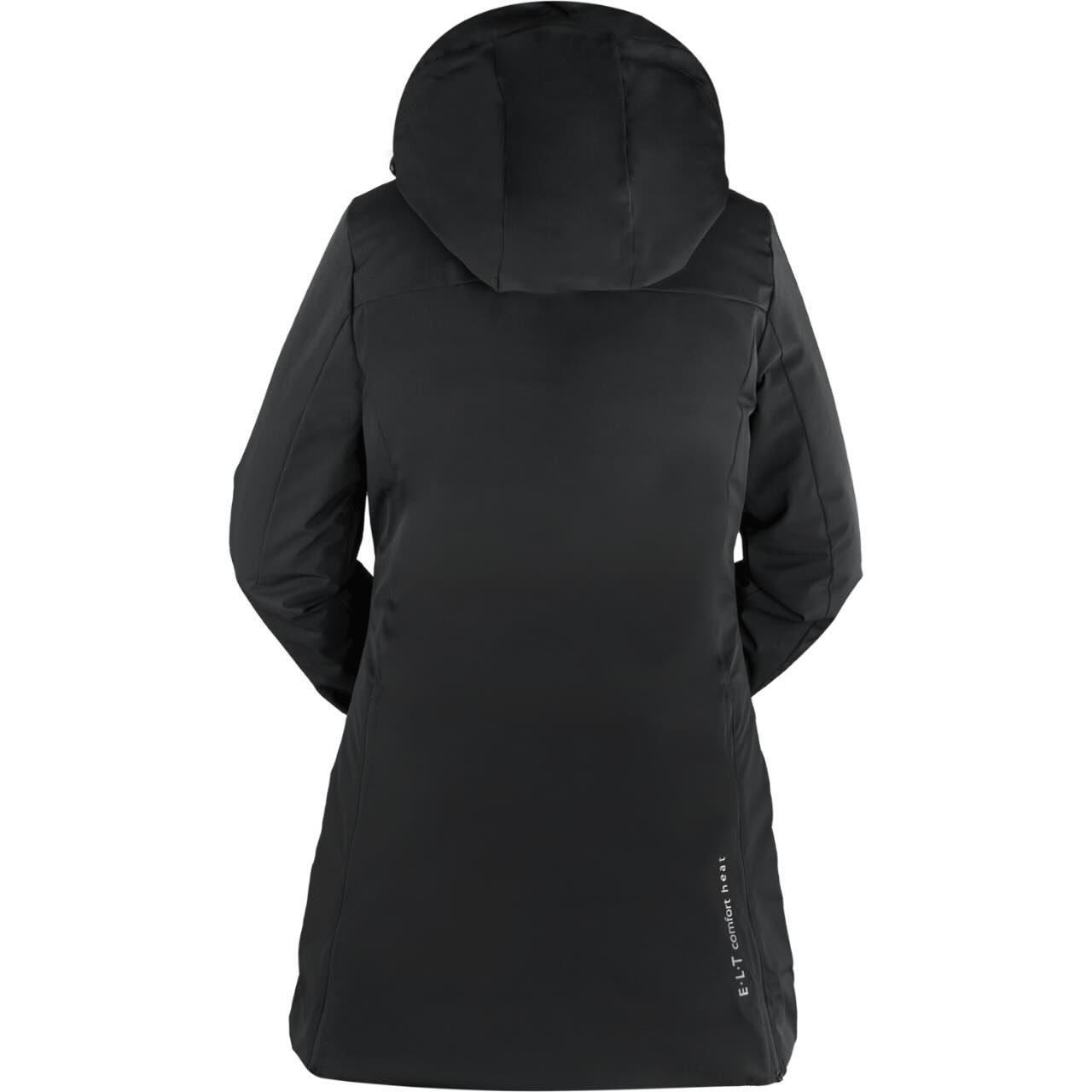 E.L.T Heizparka Damen Comfort Heat Heizjacke, Schwarz, Produkt allein auf weißem Hintergrund.
