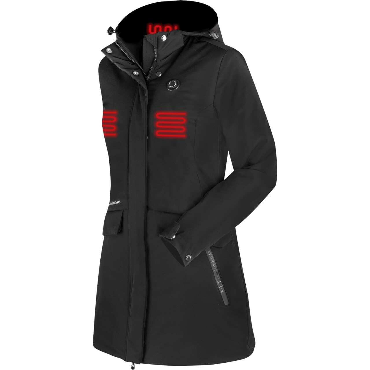 E.L.T Heizparka Damen Comfort Heat Heizjacke, Schwarz, Produkt allein.