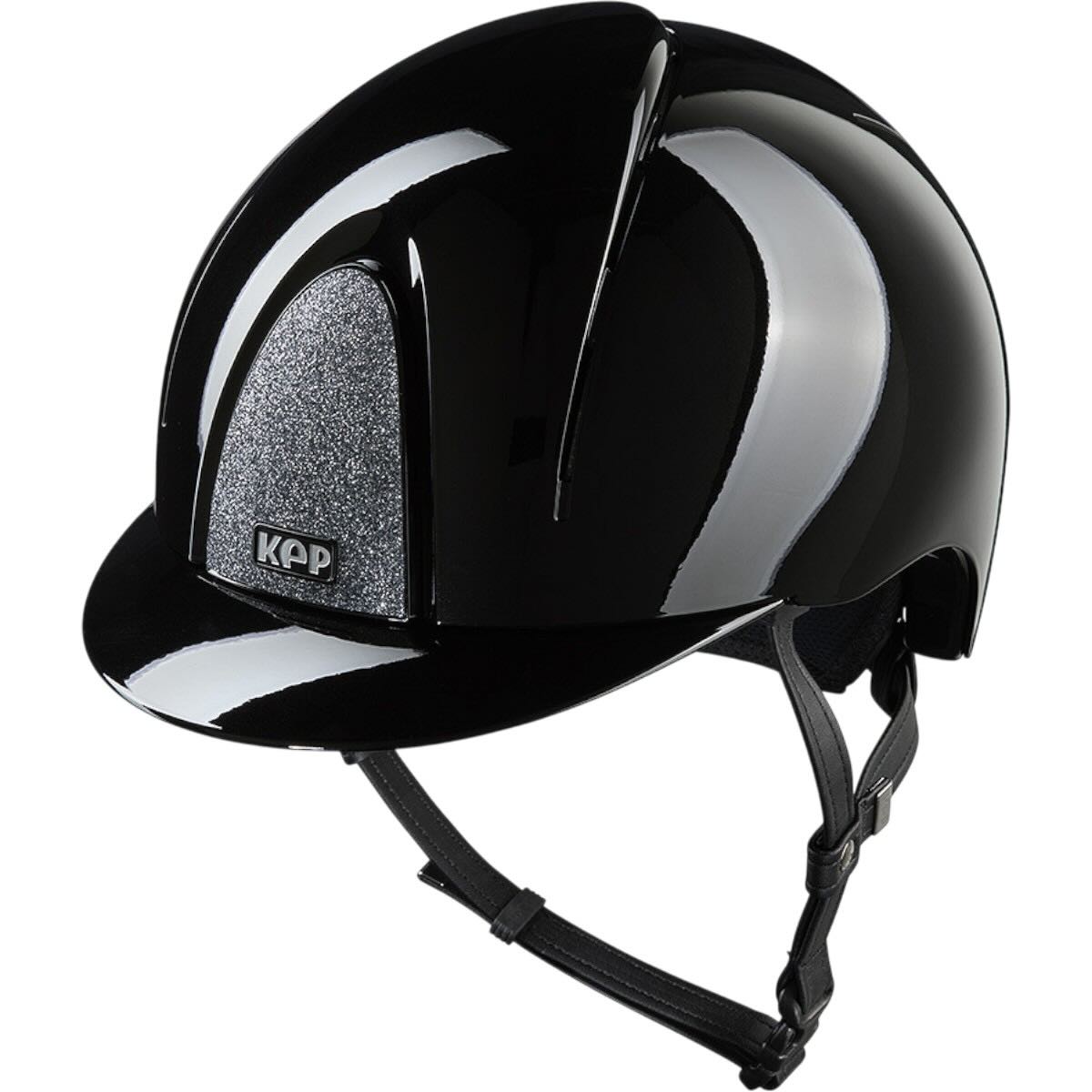 KEP Reithelm Smart Nova Metallpolitur Polish Star Silver, Black, Produkt allein auf weißem Hintergrund.