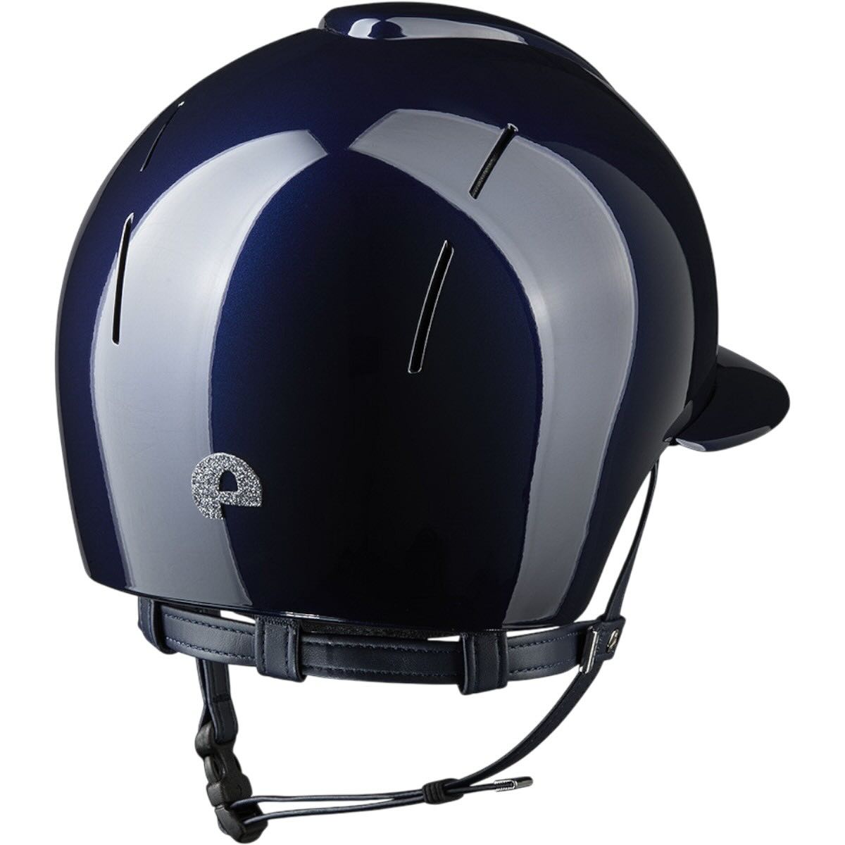 KEP Reithelm Smart Nova Metallpolitur Polo Visier Star Silver, dunkelblau, Produkt allein.